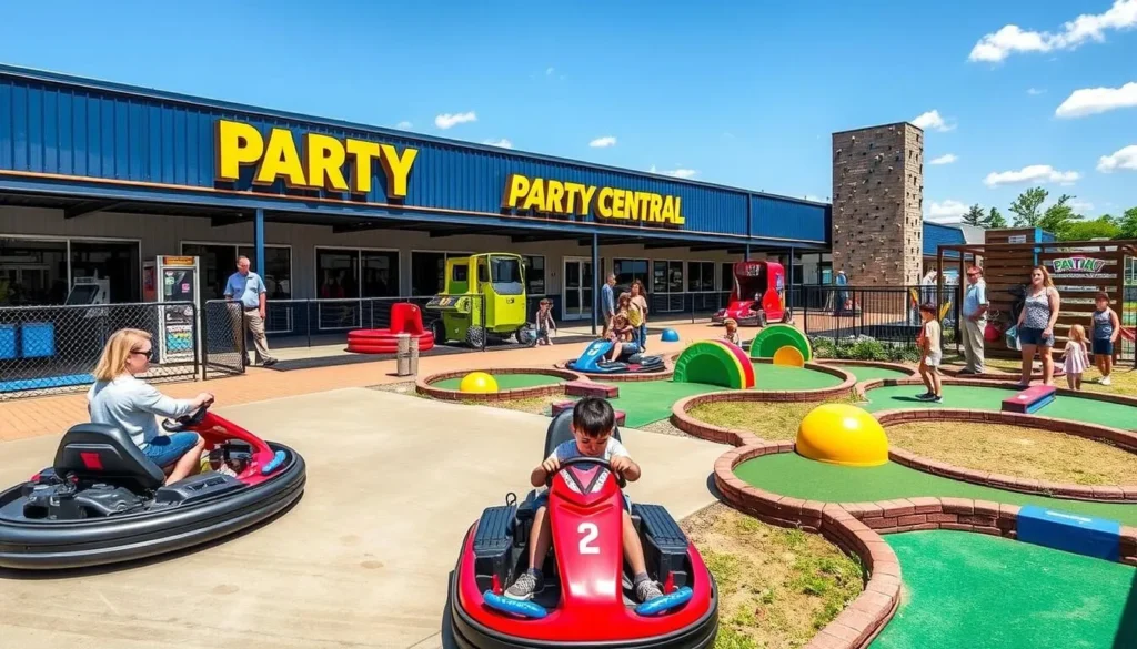 Family enjoying activities at Party Central Family Fun Center in Bossier City Family enjoying activities at Party Central Family Fun Center in Bossier City