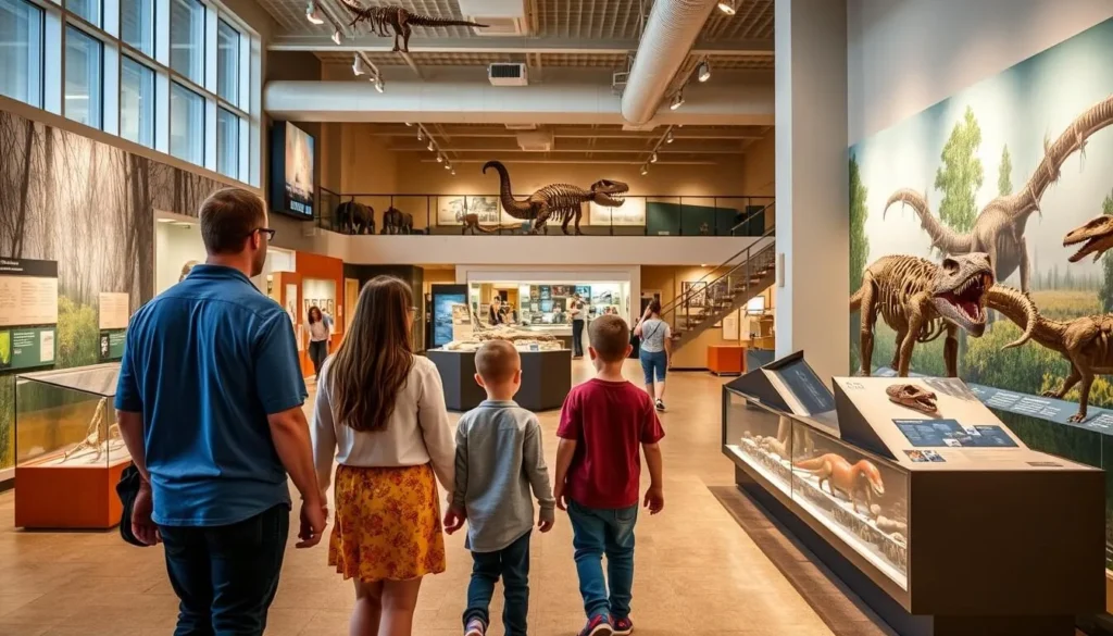 Family exploring exhibits at the Herrett Center in Twin Falls Idaho