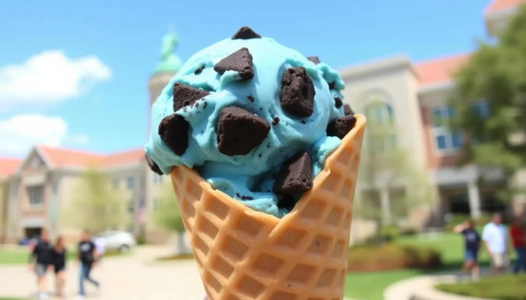 Famous Aggie Blue Mint ice cream from Utah State University, popular Logan, Utah things to do Famous Aggie Blue Mint ice cream from Utah State University, popular Logan, Utah things to do