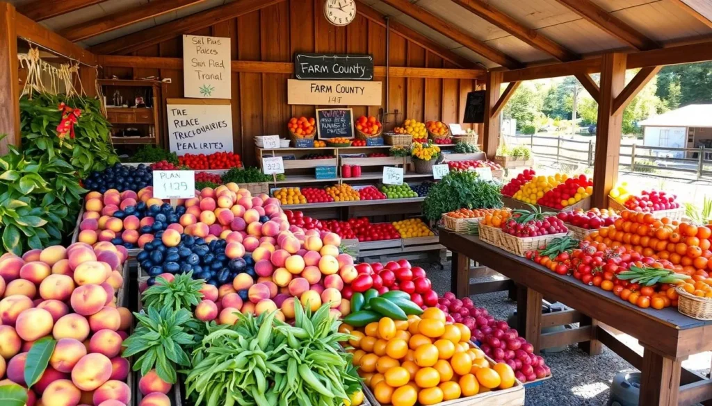 Farm stand with fresh produce in Sutter County, California: Best Things to Do include sampling local fruits Farm stand with fresh produce in Sutter County, California: Best Things to Do include sampling local fruits