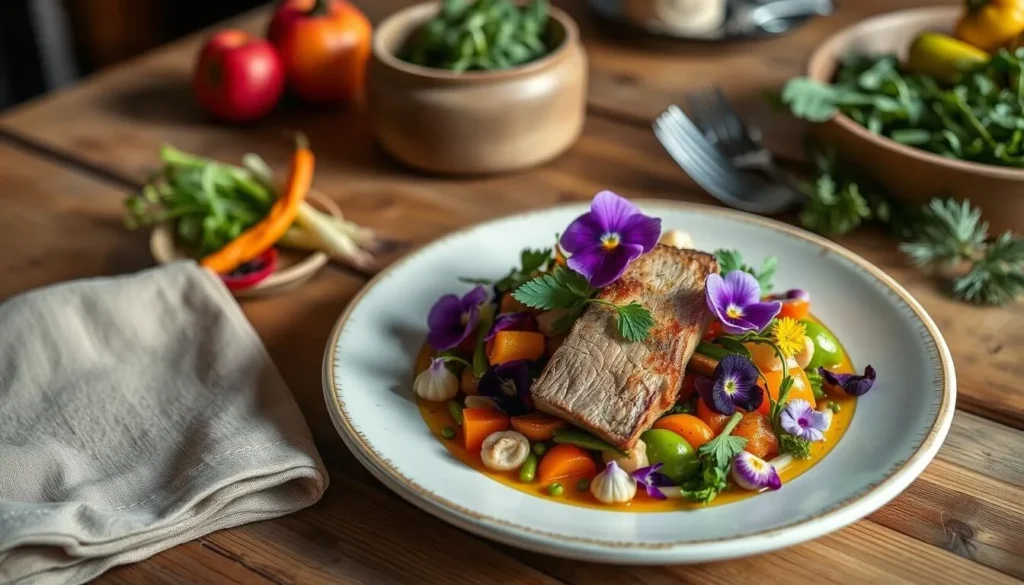 Farm-to-table meal featuring fresh local produce from Sierra Valley Farm-to-table meal featuring fresh local produce from Sierra Valley