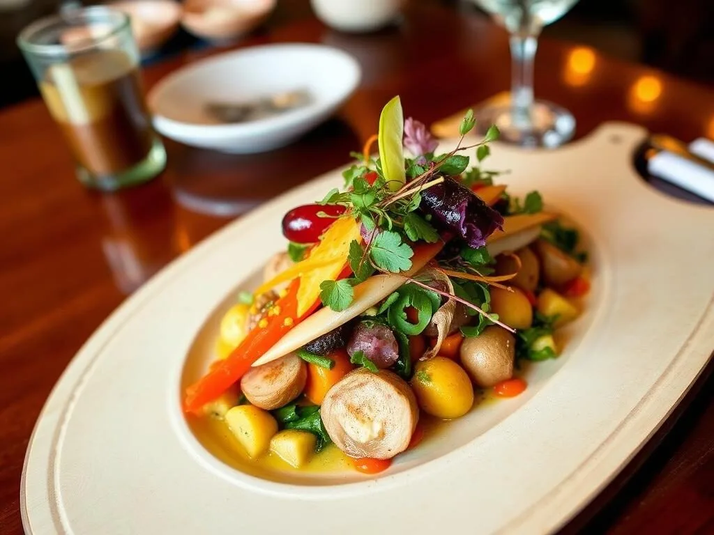 Farm-to-table restaurant dish featuring local Tioga County NY ingredients