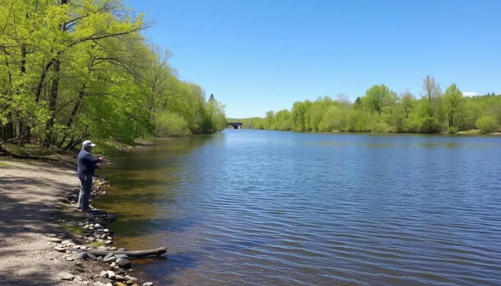Fishing on Oak Orchard Creek in Orleans County, New York Fishing on Oak Orchard Creek in Orleans County, New York