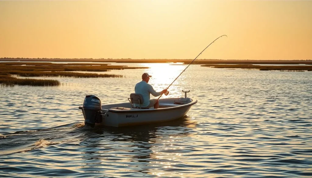 Fishing on the coastal waters of Wakulla County, Florida, a popular activity for visitors