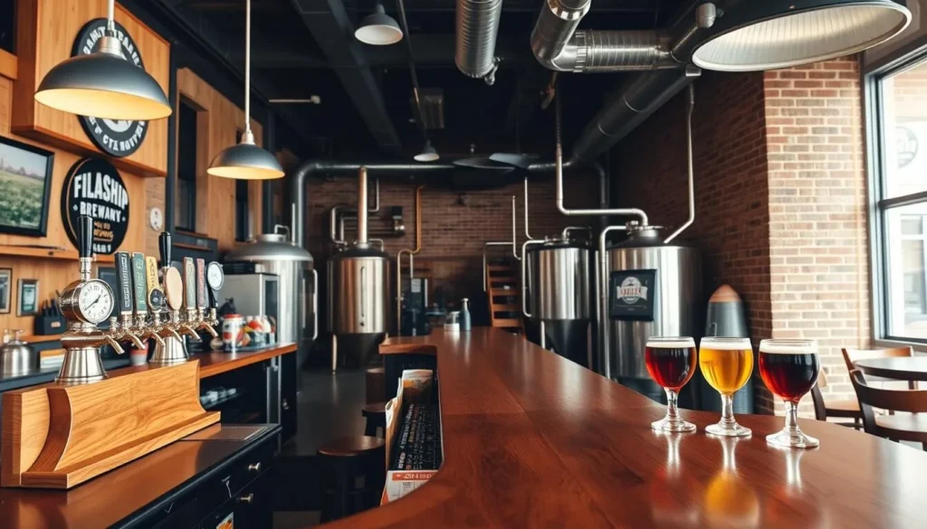 Flagship Brewing Company taproom with craft beers in Richmond County, New York Flagship Brewing Company taproom with craft beers in Richmond County, New York