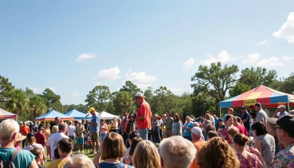 Florida Folk Festival at Stephen Foster Folk Culture Center State Park with musicians performing Florida Folk Festival at Stephen Foster Folk Culture Center State Park with musicians performing