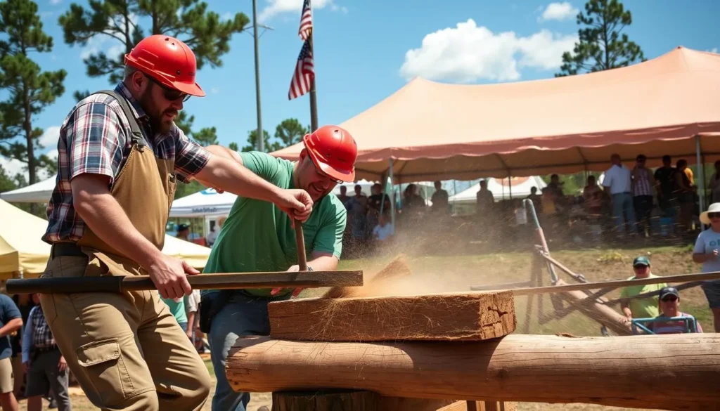 Florida Forest Festival celebration in Taylor County with timber competitions Florida Forest Festival celebration in Taylor County with timber competitions