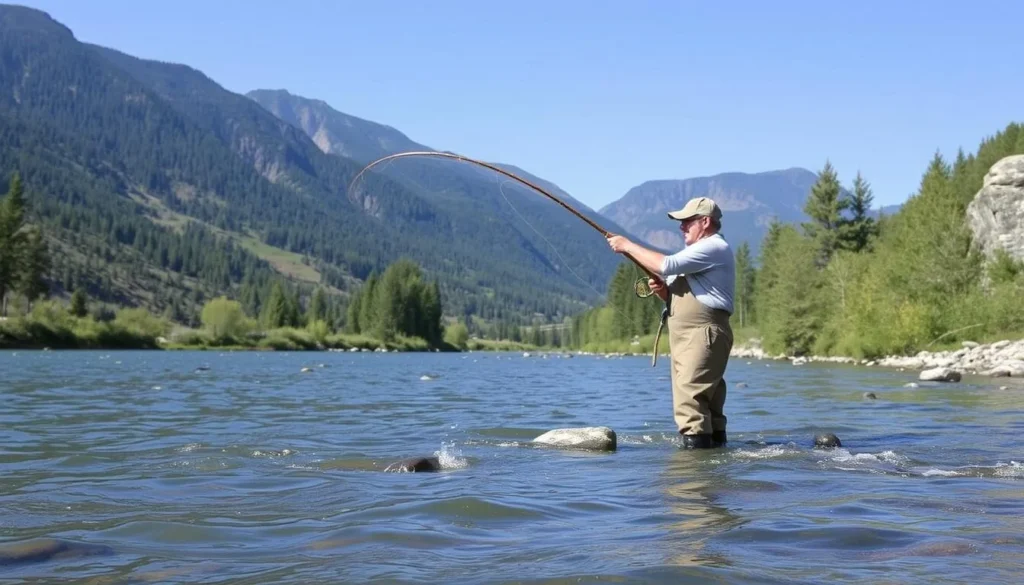 Fly fishing on the Clark Fork River in Missoula Montana Fly fishing on the Clark Fork River in Missoula Montana