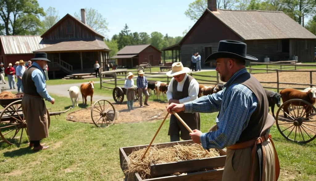 Fosterfields Living Historical Farm with costumed interpreters demonstrating 19th-century farming techniques Fosterfields Living Historical Farm with costumed interpreters demonstrating 19th-century farming techniques