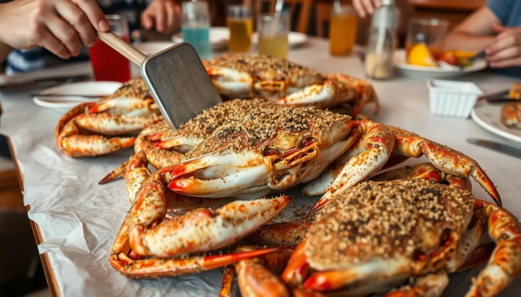 Fresh Maryland blue crabs being served at an Ocean City seafood restaurant Fresh Maryland blue crabs being served at an Ocean City seafood restaurant