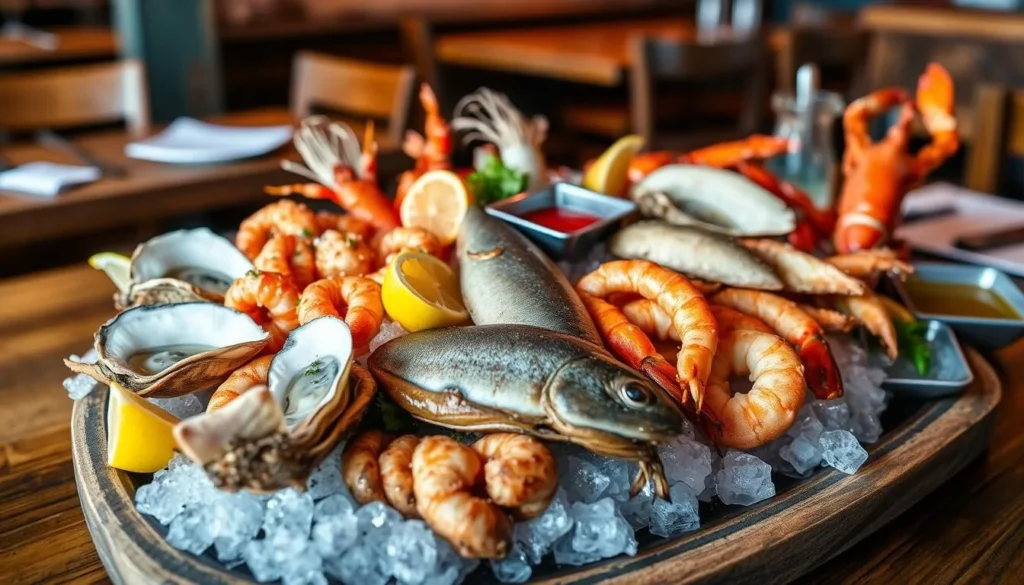 Fresh seafood platter at Owen's Fish Camp in downtown Sarasota Florida Fresh seafood platter at Owen's Fish Camp in downtown Sarasota Florida