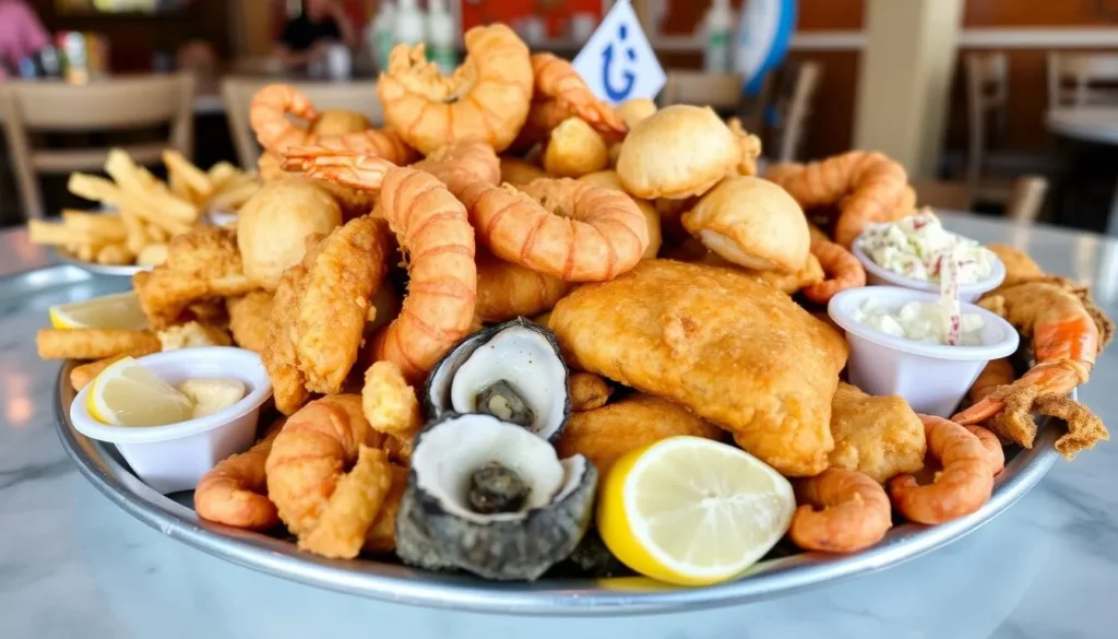 Fresh seafood platter at a Grand Isle restaurant Fresh seafood platter at a Grand Isle restaurant