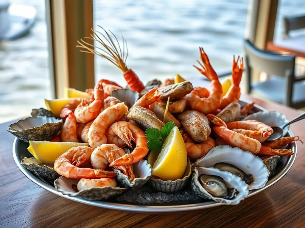 Fresh seafood platter at a Santa Rosa County Florida restaurant Fresh seafood platter at a Santa Rosa County Florida restaurant
