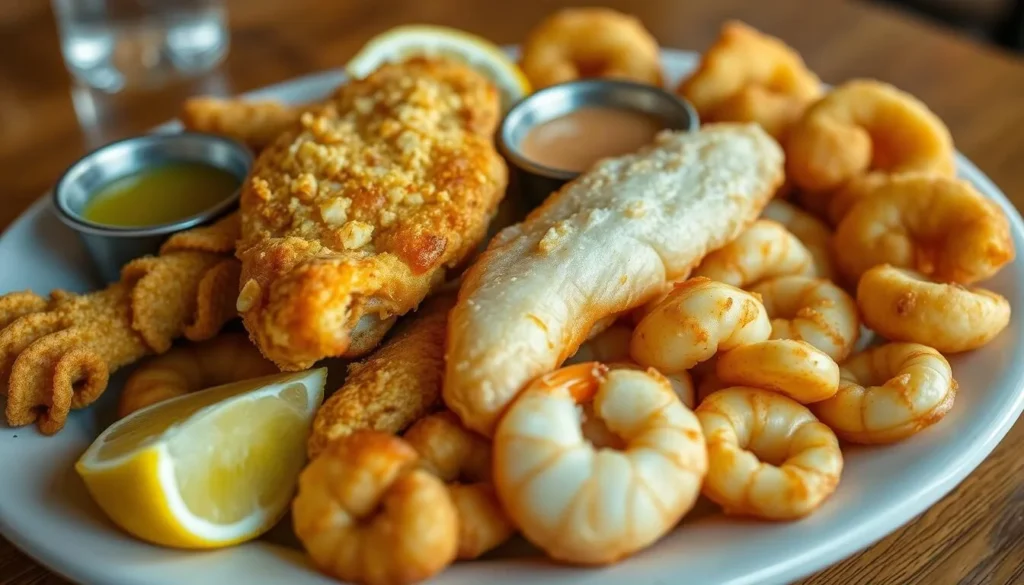 Fresh seafood platter at a local Dixie County Florida restaurant