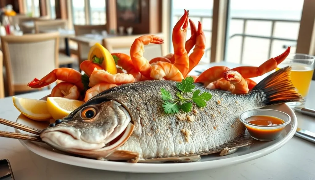 Fresh seafood platter at a waterfront restaurant in New Port Richey with Gulf views Fresh seafood platter at a waterfront restaurant in New Port Richey with Gulf views