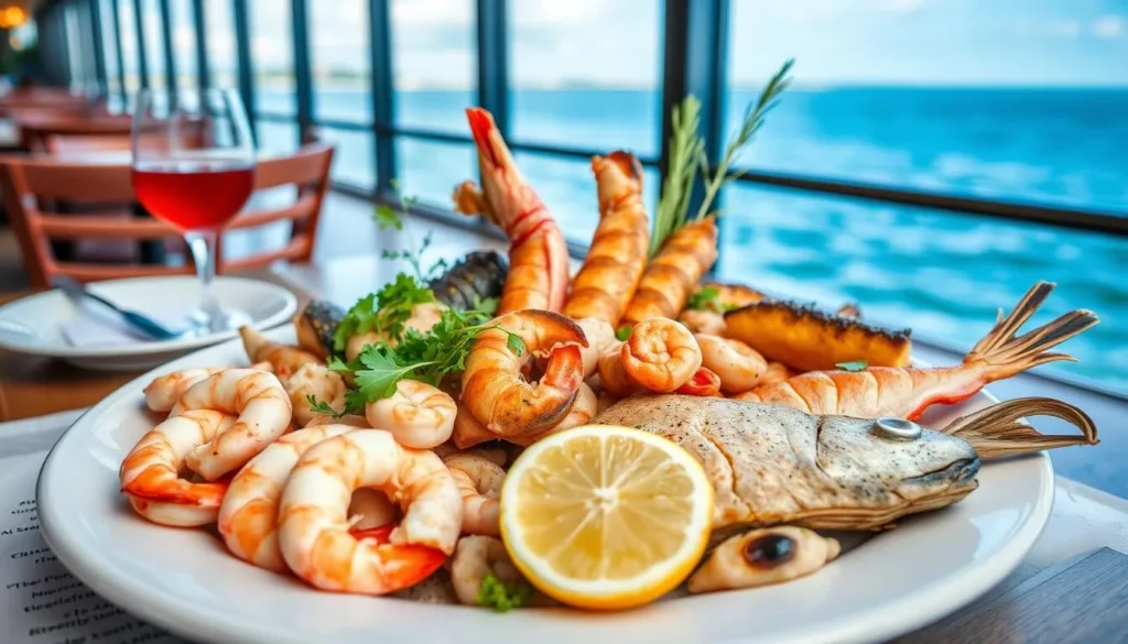 Fresh seafood platter at a waterfront restaurant in Pinellas County Florida Fresh seafood platter at a waterfront restaurant in Pinellas County Florida