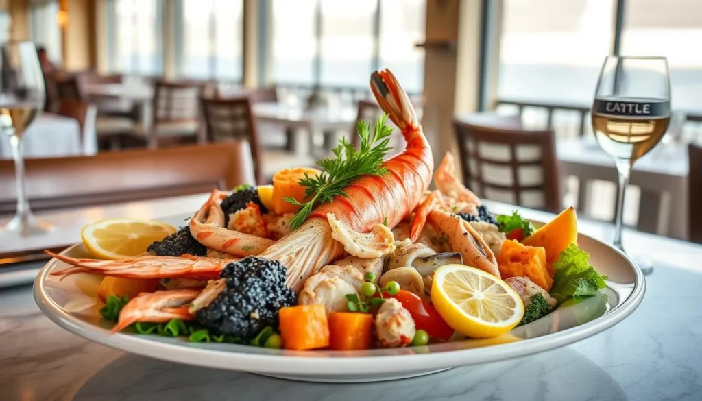 Fresh seafood platter at an oceanfront restaurant in Vero Beach Fresh seafood platter at an oceanfront restaurant in Vero Beach
