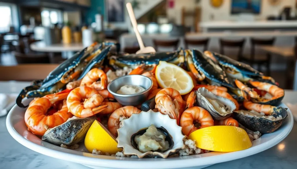 Fresh seafood platter from a restaurant near Bethel, Delaware Fresh seafood platter from a restaurant near Bethel, Delaware