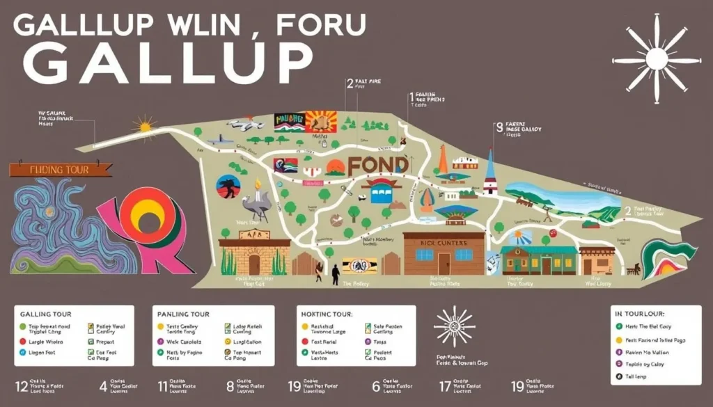 Gallup mural walking tour map image