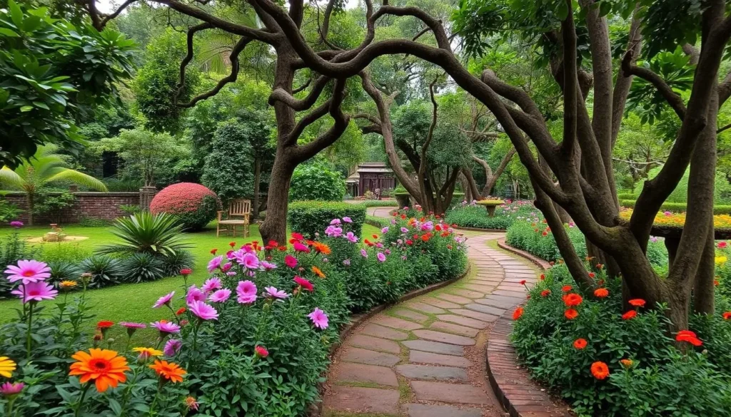 Generate an image of Agodi Gardens' serene environment.