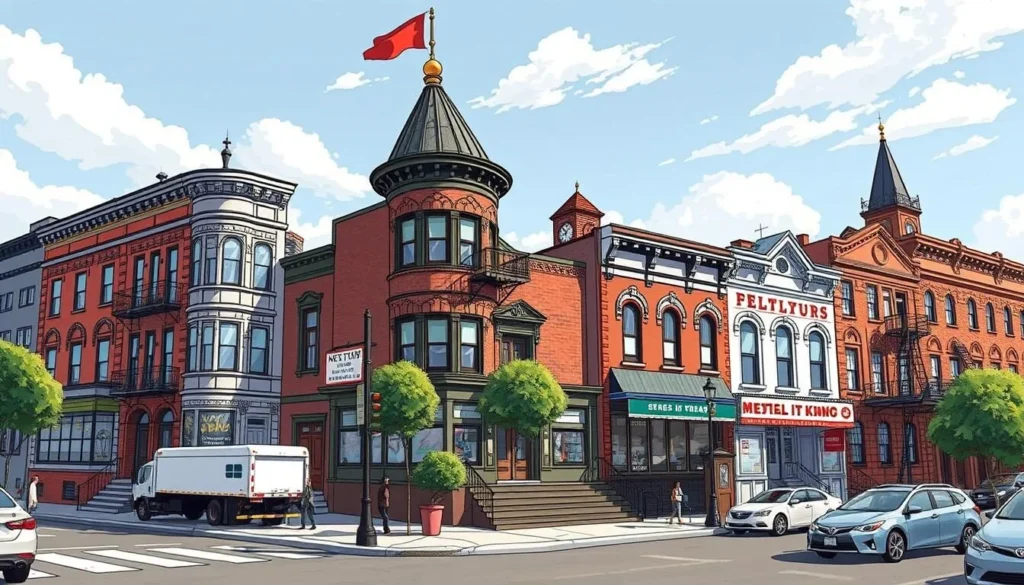 Generate an image of Astoria's iconic movie locations