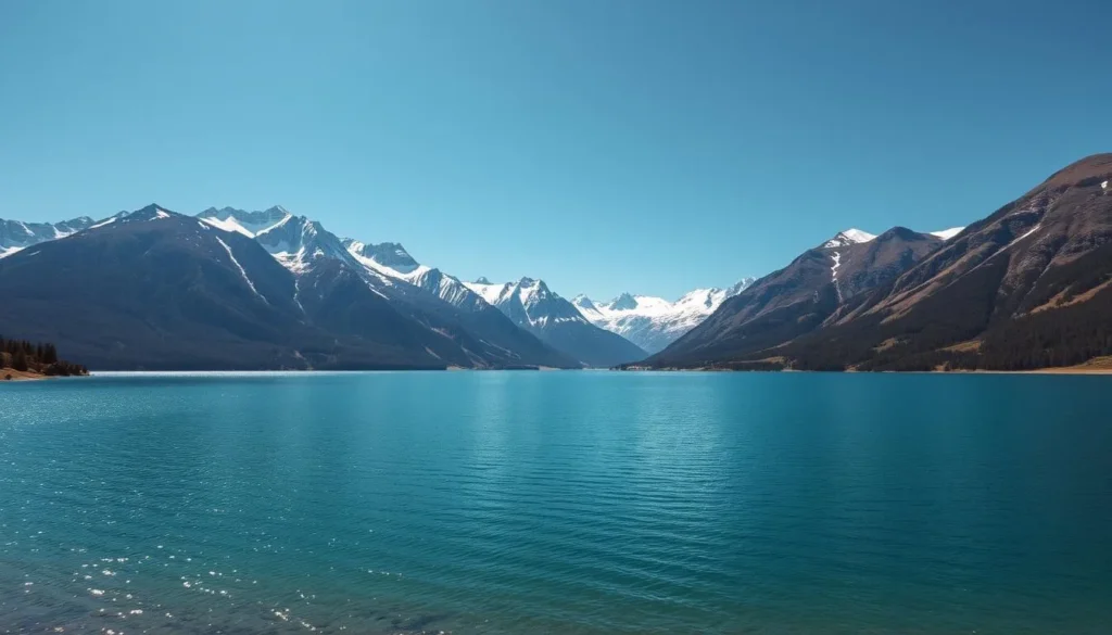 Generate an image of Bachalpsee Lake surrounded by mountains