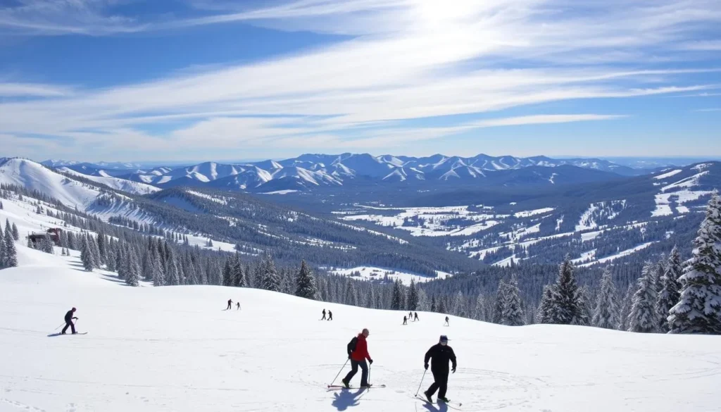Generate an image of Bear Valley Resort's ski slopes