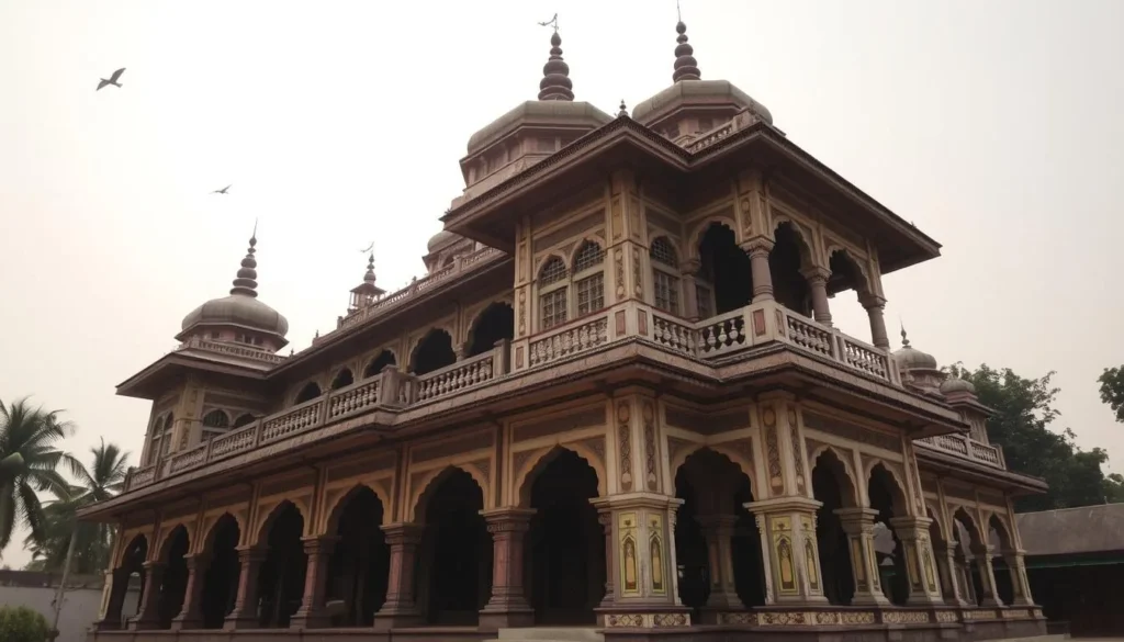 Generate an image of Behular Bashor Ghor, highlighting its traditional Bengali architecture and cultural significance.