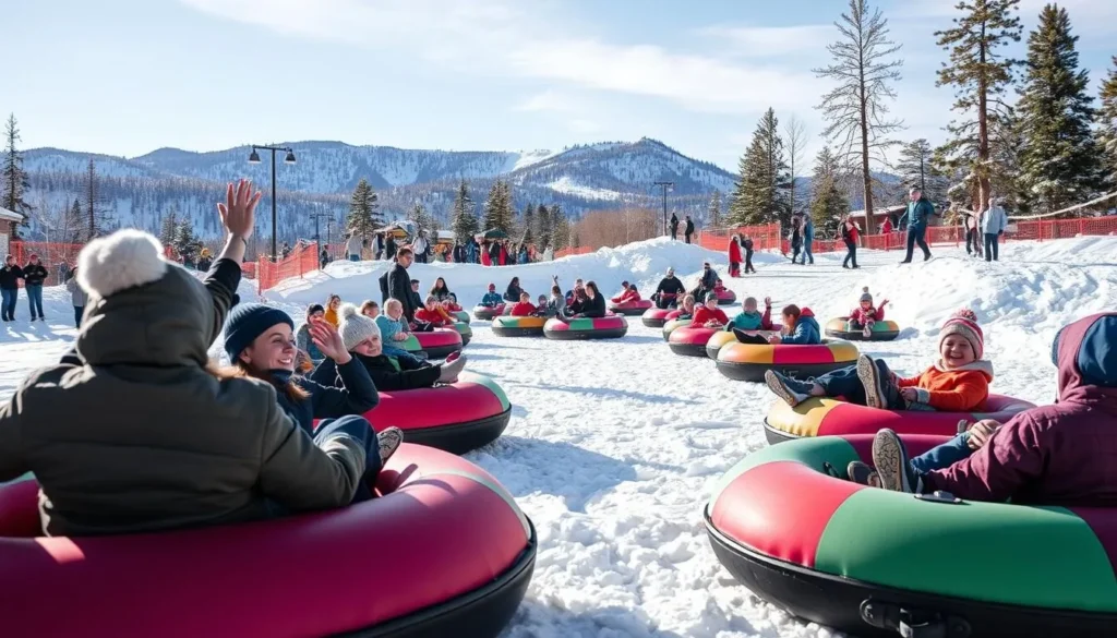 Generate an image of Big Bear Snow Play, featuring the snow tubing area.