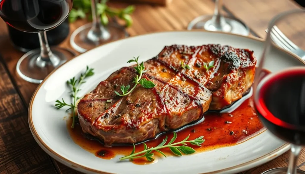 Generate an image of Bistecca alla Fiorentina being served.