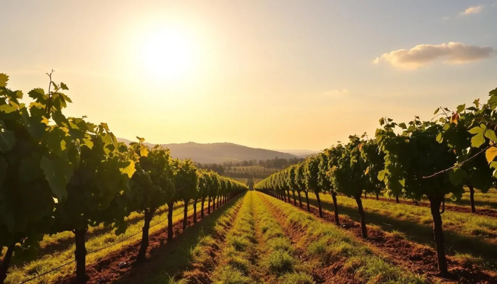 Generate an image of Blizzard Wines' vineyard on a sunny day.