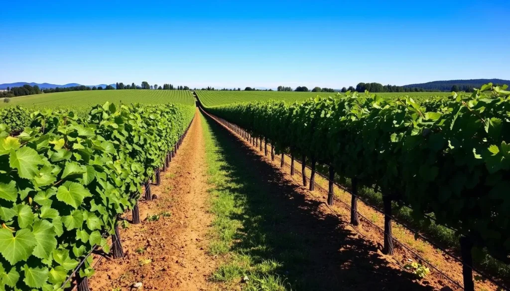 Generate an image of Bokisch Vineyards' vineyards with a focus on sustainable farming practices.