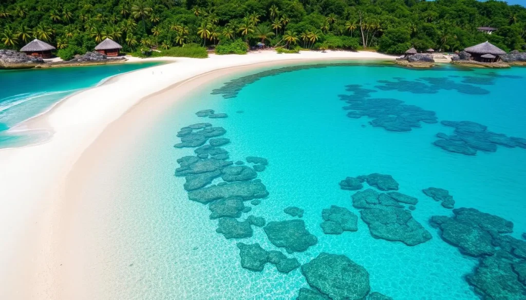 Generate an image of Buntod Gensan island with pristine white sand beaches and clear turquoise waters.