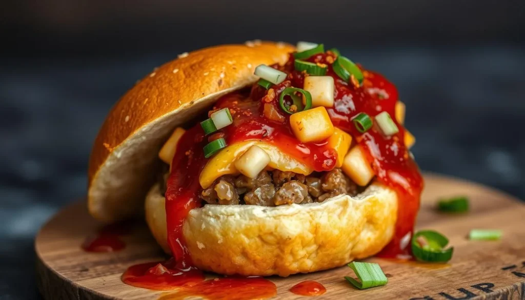 Generate an image of Burnt Ends' bone marrow bun with sambal, highlighting the fusion of Australian BBQ with local Singaporean flavors.