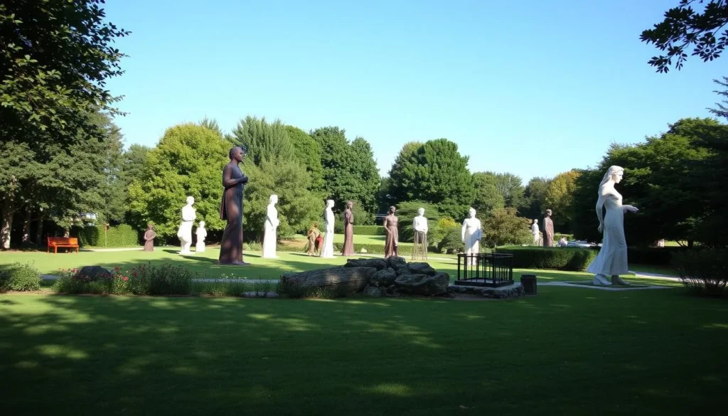 Generate an image of Château La Coste's sculpture park.