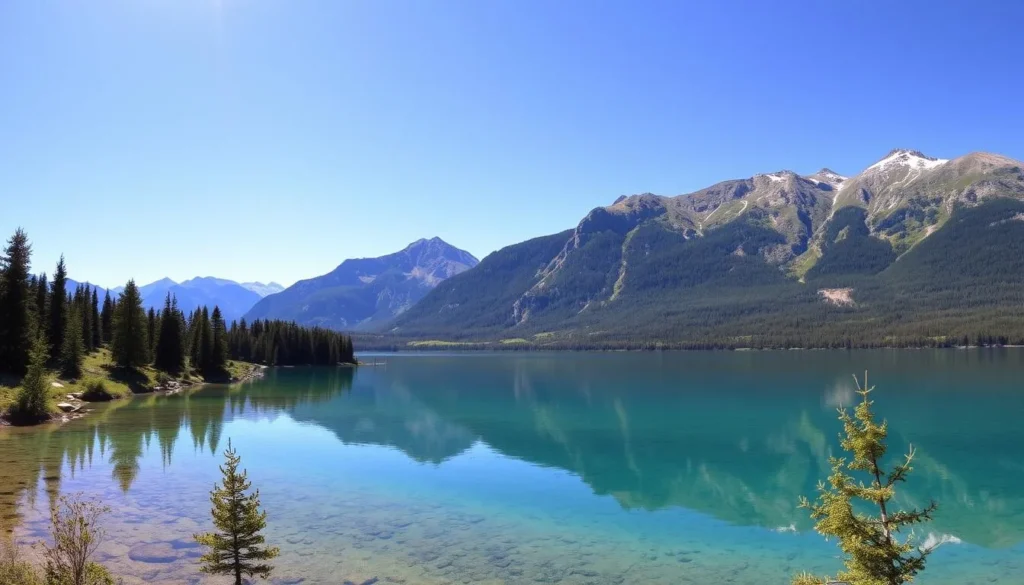 Generate an image of Crestasee Lake with surrounding mountains.