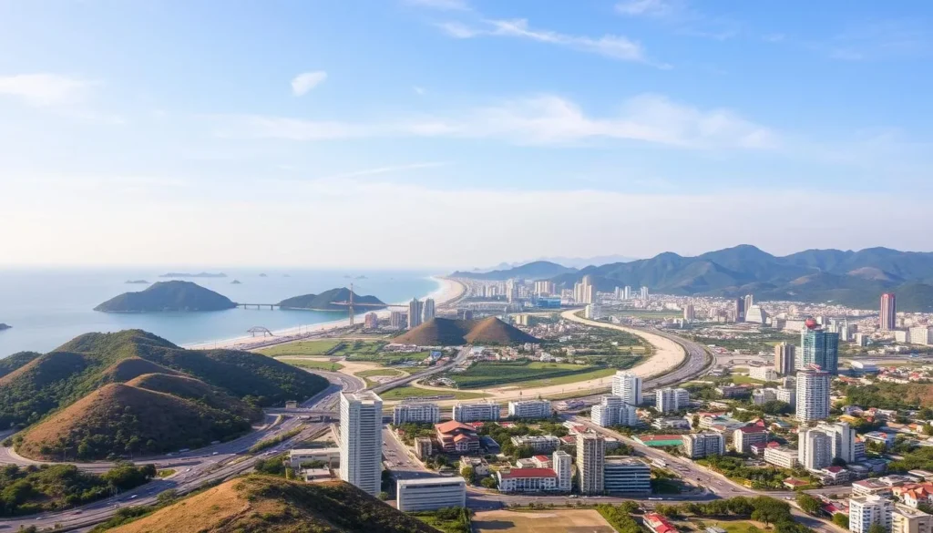 Generate an image of Da Nang's landscape during its dry season.