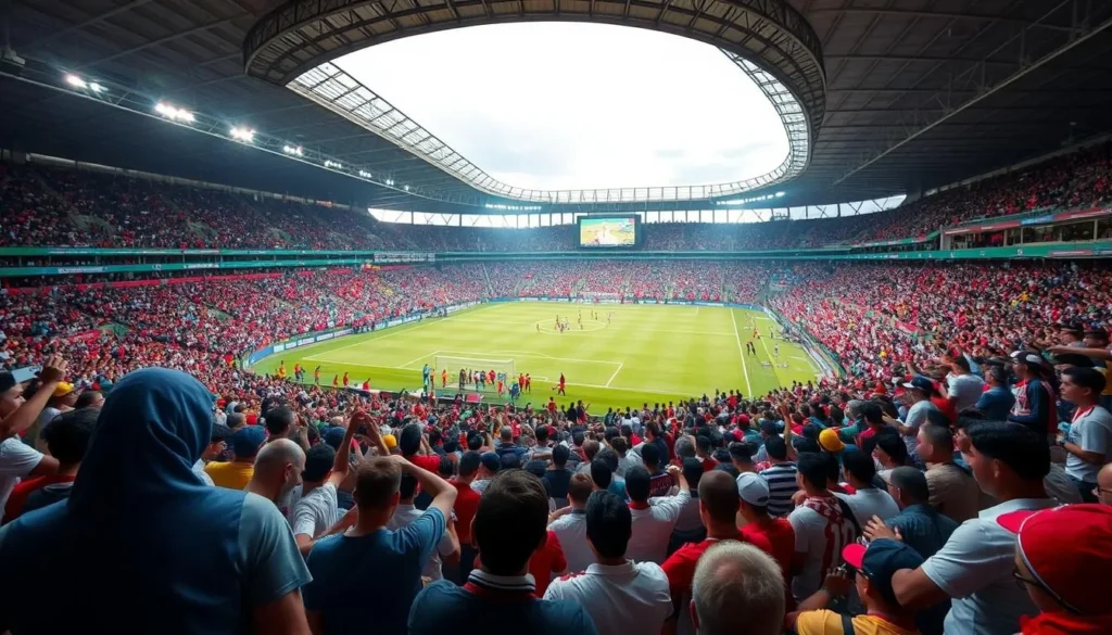Generate an image of Dan Anyiam Stadium during a lively football match.