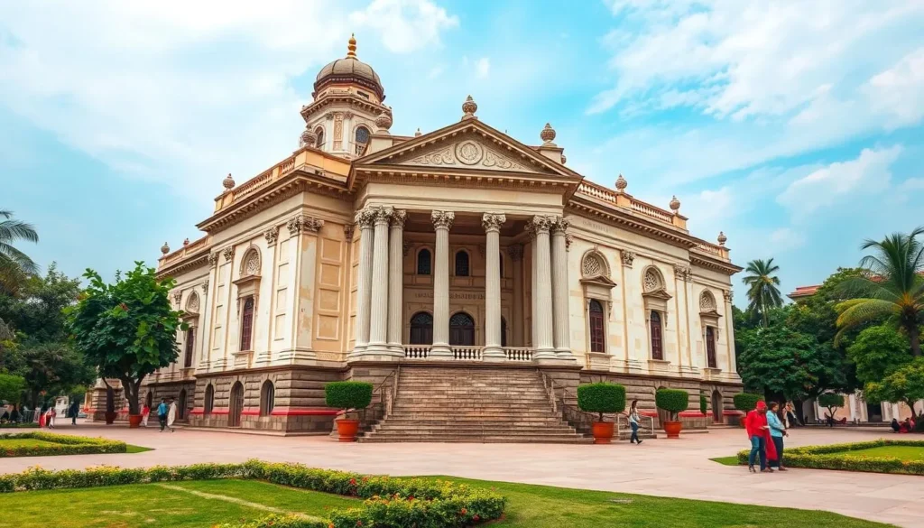 Generate an image of Darul Aman Palace, highlighting its neoclassical architecture and historical importance.