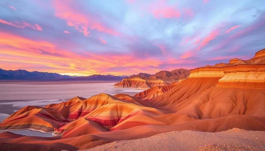 Generate an image of Death Valley National Park landscape at sunrise