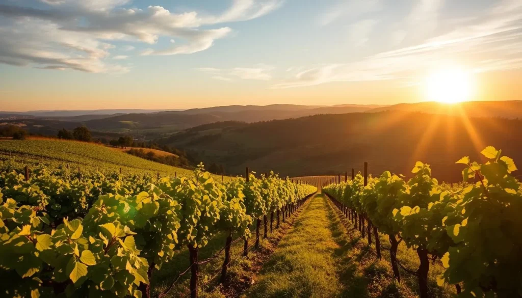 Generate an image of Domaine de la Vallongue's vineyard.