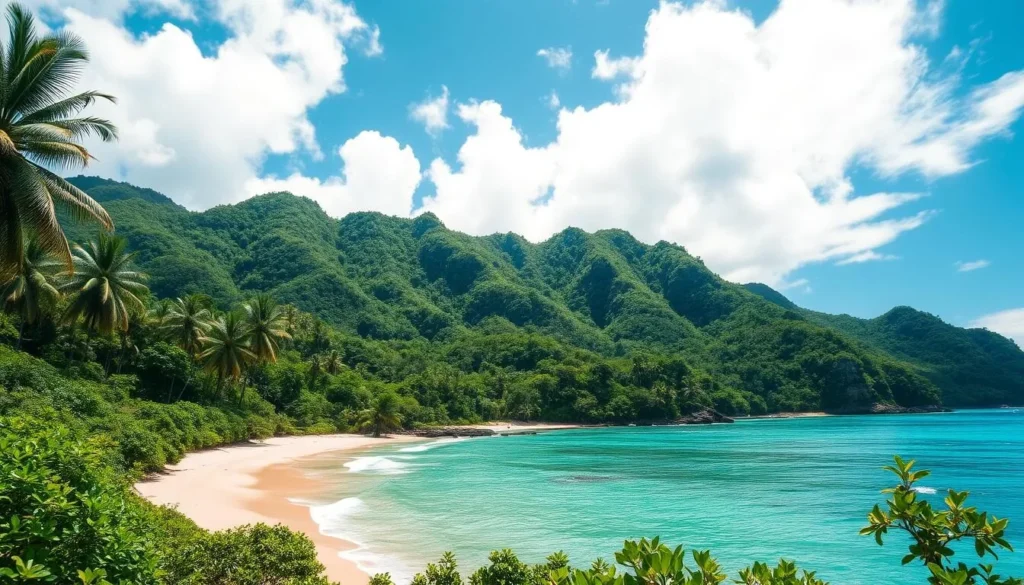 Generate an image of Hamoa Beach with crystal-clear waters and lush green surroundings.