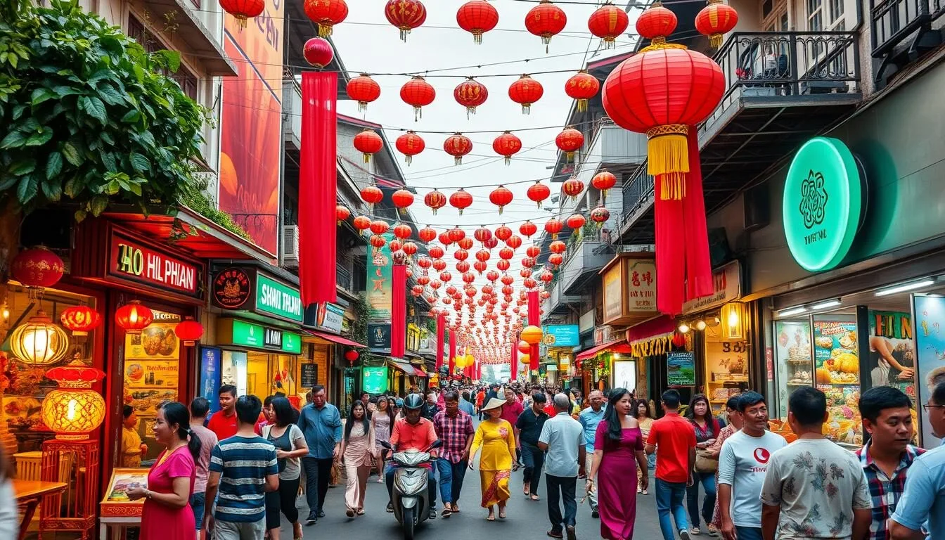 Generate an image of Ho Chi Minh City during a vibrant festival