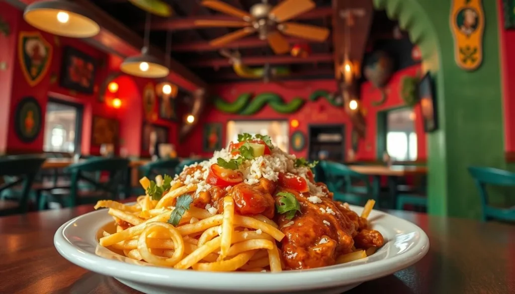 Generate an image of Iguana Roja Restaurante's vibrant decor or a popular Mexican dish.