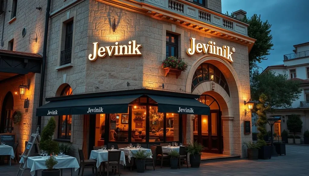 Generate an image of Jevinik Restaurant's exterior or interior.