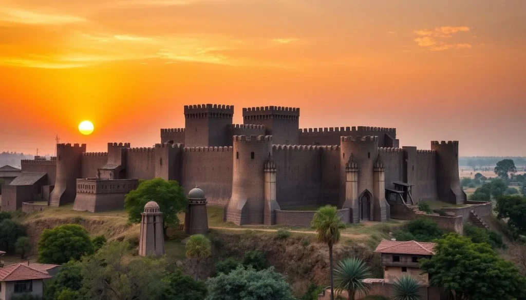 Generate an image of Kajuru Castle, a medieval-style castle in Kaduna, Nigeria.