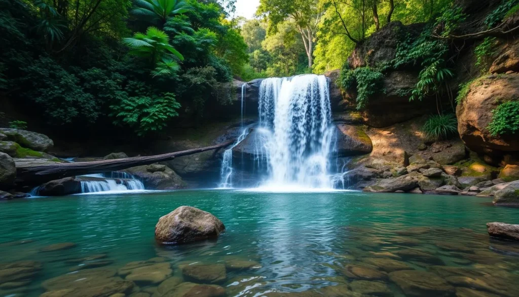 Generate an image of Kaytitinga Falls in San Jose del Monte, showcasing its natural beauty and serene surroundings.