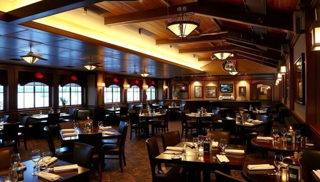 Generate an image of Miller's Landing Restaurant's dining area.