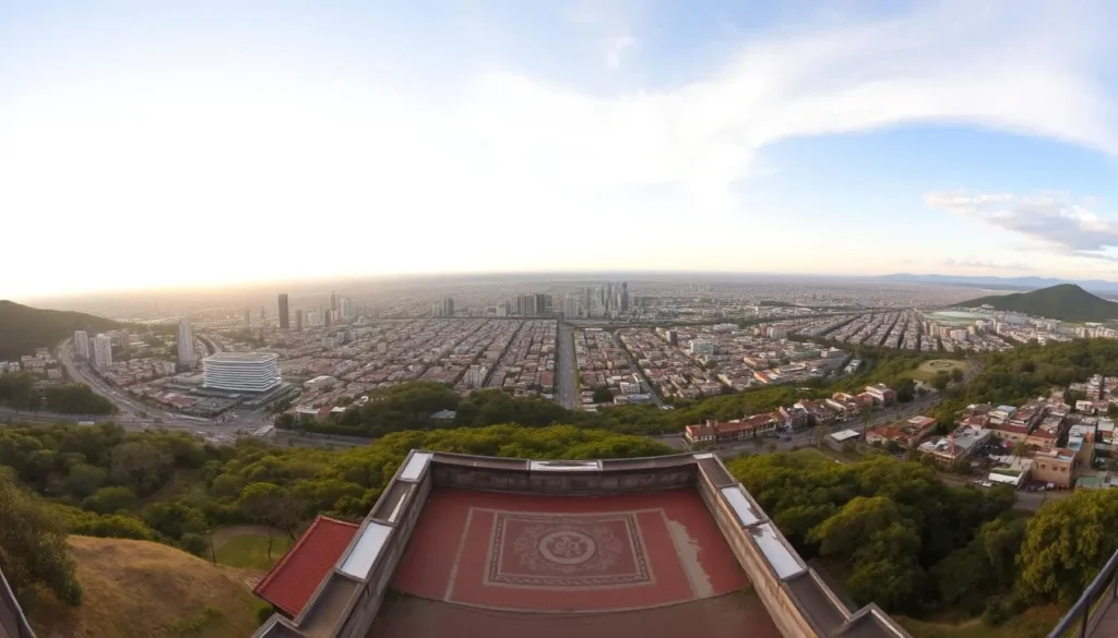 Generate an image of Mirador La Lomita with a panoramic view of Culiacan city