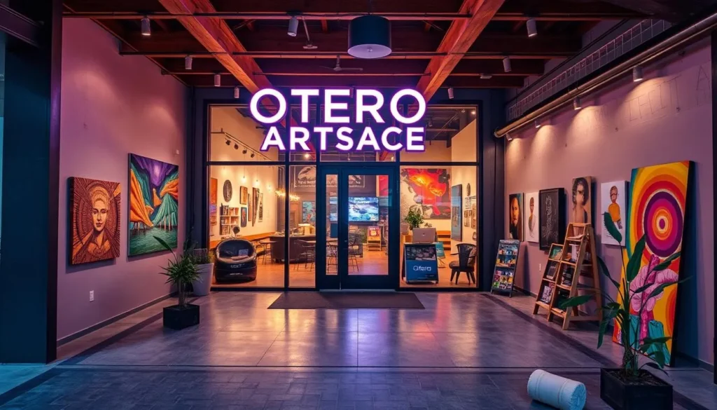 Generate an image of Otero Artspace's exterior or interior showcasing its artistic vibe